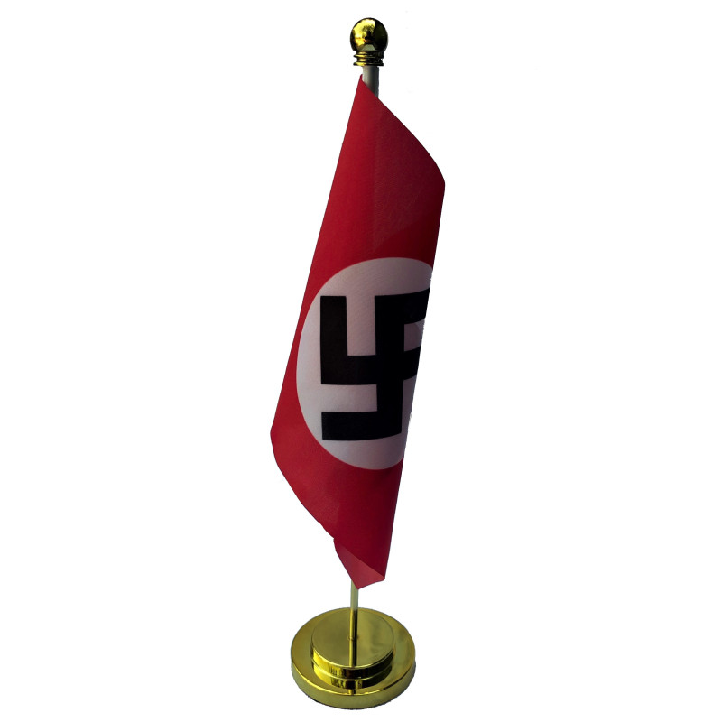 -Bandierina da Tavolo con Base in Metallo - NSDAP