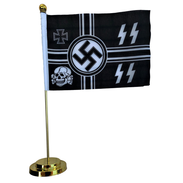 -Metall Basis Tischfahne - Waffen SS