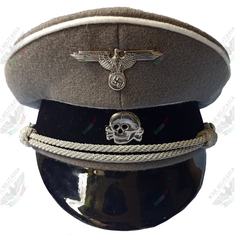 Waffen SS Officers Visor Cap - Stone Grey