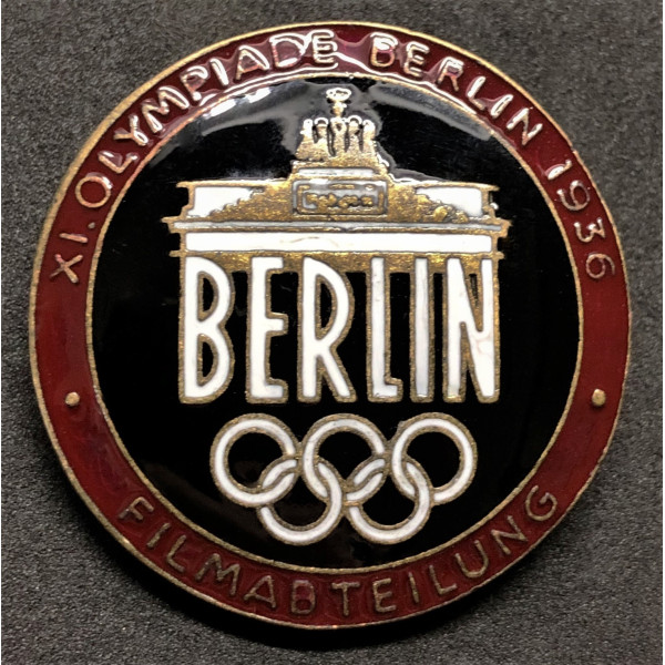 Abzeichen für Mitglieder der Filmabteilung der Olympischen Spiele 1936 in Berlin