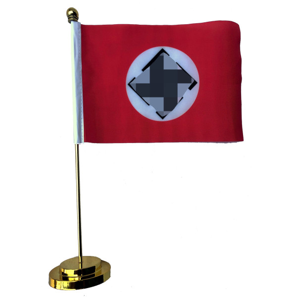 -Bandierina da Tavolo con Base in Metallo - NSDAP 2