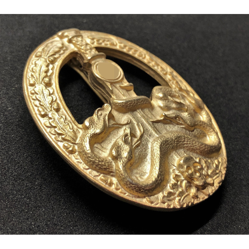 Repro anti-partisan guerrilla warfare badge gold ww2 for reenactment.