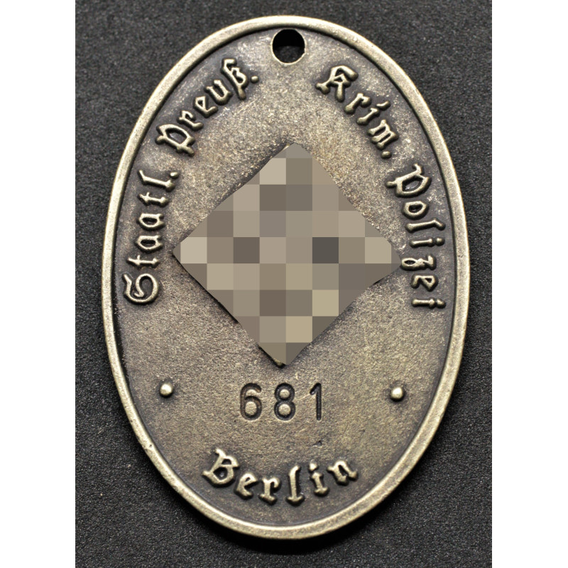 Erkennungsmarke Der Staatliche Preussicher Polizei