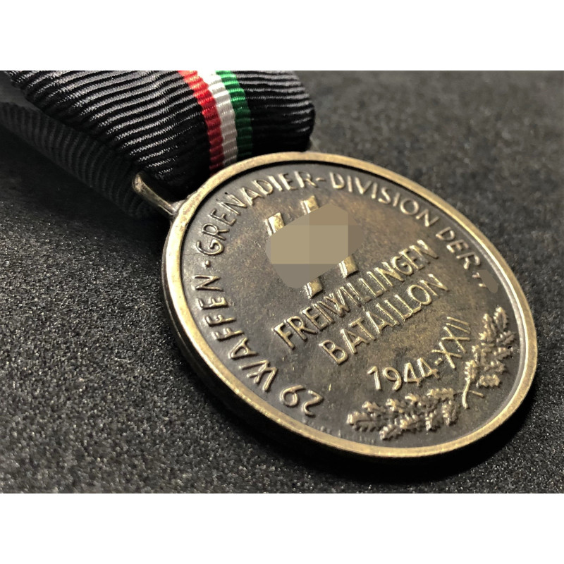 Repro Medaille 29. Div. SS Italienischen Waffen ww2 für Reenactment.