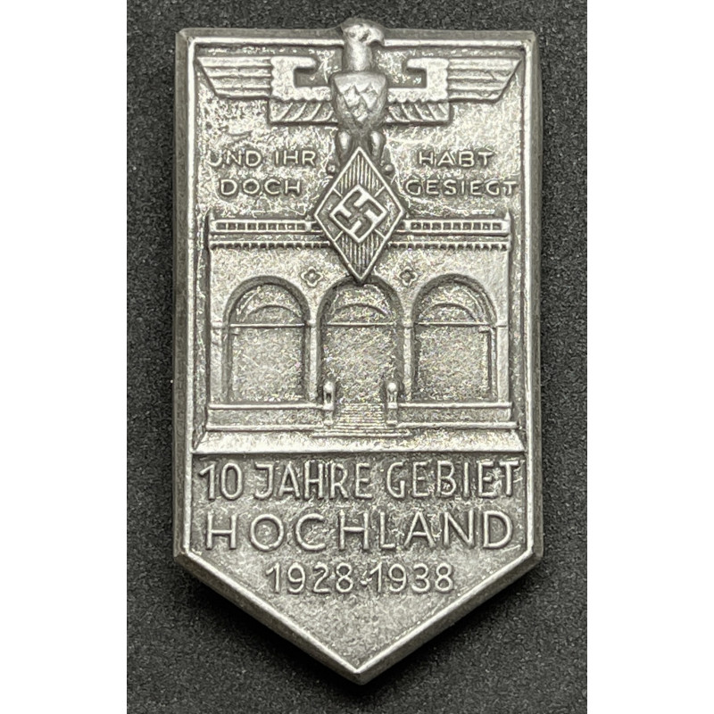 Distintivo per il Decimo Anniversario della Hitlerjugend a Hochland 1928-1938
