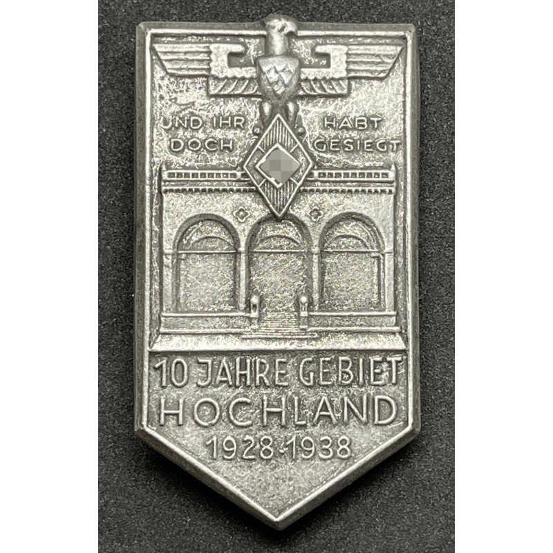 Distintivo per il Decimo Anniversario della Hitlerjugend a Hochland 1928-1938