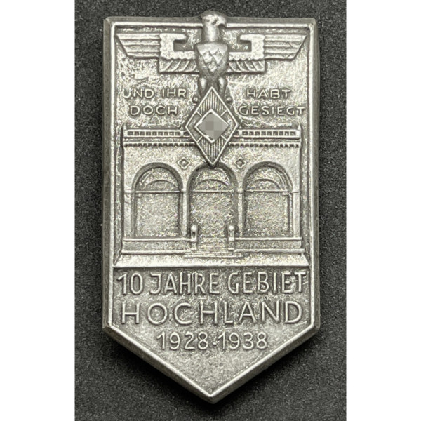 Distintivo per il Decimo Anniversario della Hitlerjugend a Hochland 1928-1938