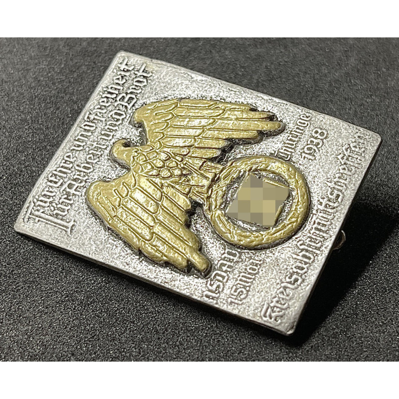 Distintivo NSDAP - Riunione della Sezione Distrettuale in Turingia 5 maggio 1938 "Per onore e libertà - Per lavoro e pane"