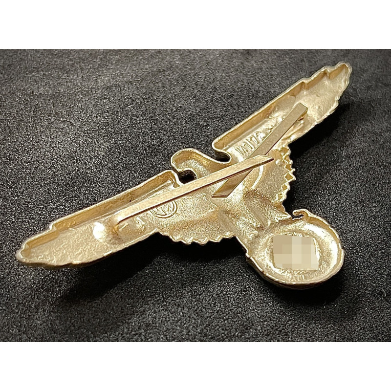 SS Eagle Hat Badge Gold (First type)