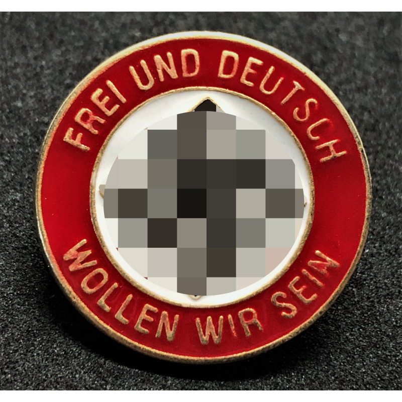Badge We Wish to be Free and German