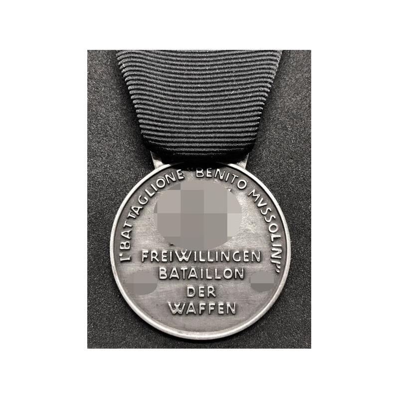 Commemorative Medal of the Italian SS of the "Benito Mussolini" 1st Bersaglieri Volunteer Battalion (Silver)
