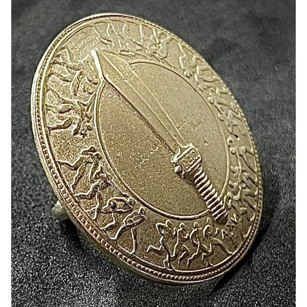 Schild des Duce - Goldversion für Italiener im Ausland (mit Ring)