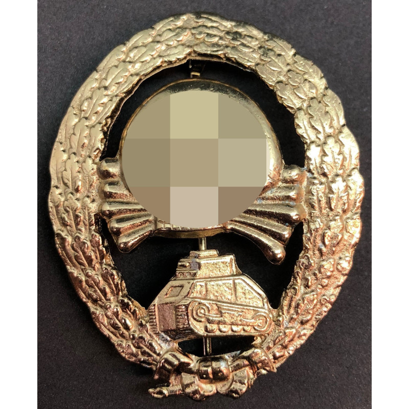 Distintivo Partecipazione In Combattimenti Con Unità Corazzate In Spagna - Legione Condor (Oro)