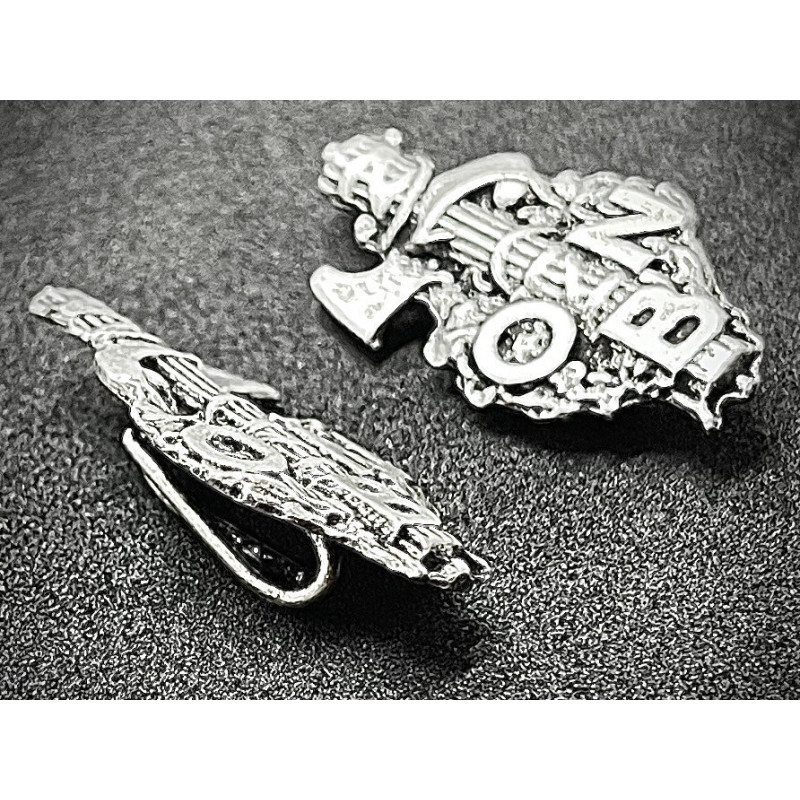 Collar Tabs Badges - White Flames ONB