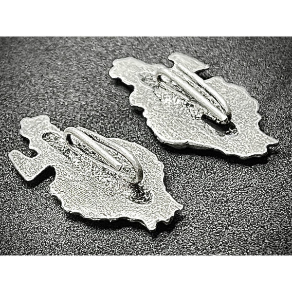 Collar Tabs Badges - White Flames ONB