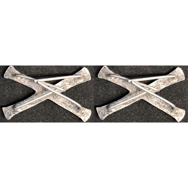 Schulterklappen Auflagen - Feldmarschall Schlagstöcke (Silber)