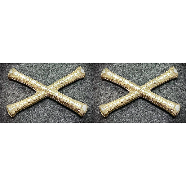 Schulterklappen Auflagen - Feldmarschall Schlagstöcke (Gold)