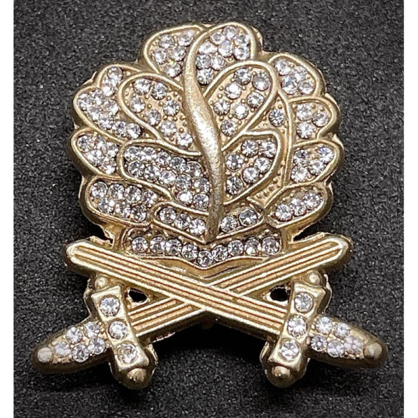 Accessorio per Nastro - Foglie di Quercia d'Oro con Spade e Diamanti