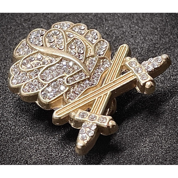 Accessorio per Nastro - Foglie di Quercia d'Oro con Spade e Diamanti
