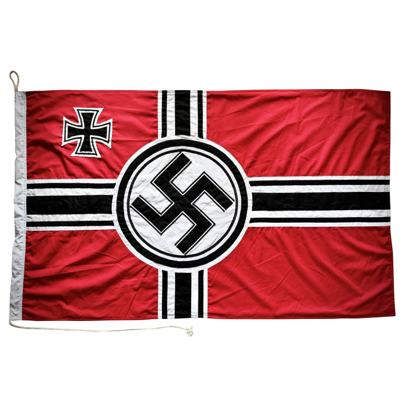 -Bandiera - Reichskriegsflagge Cucita in Più Pezzi di Cotone Spesso