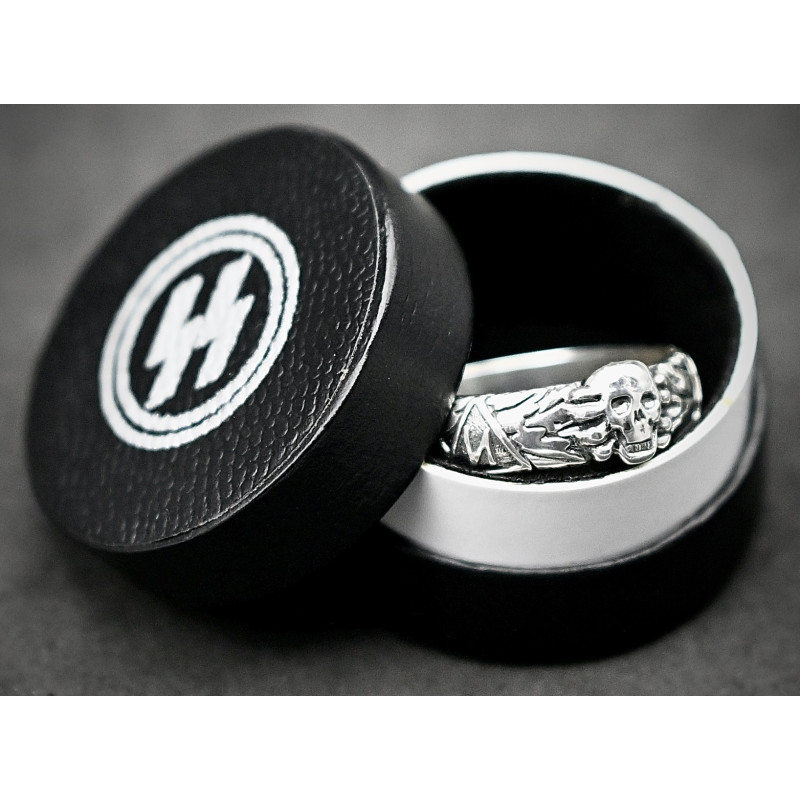 •Argento 925• SS-Ehrenring (Totenkopfring) di Kurt "Panzer" Meyer