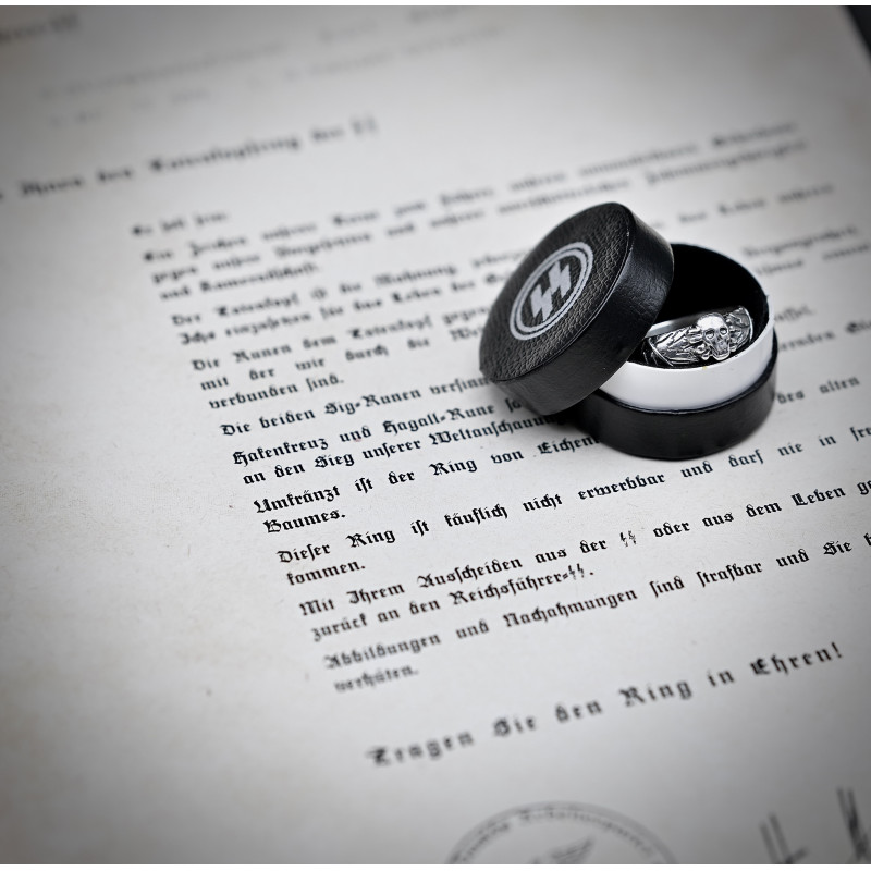 •Argento 925• SS-Ehrenring (Totenkopfring) di Kurt "Panzer" Meyer