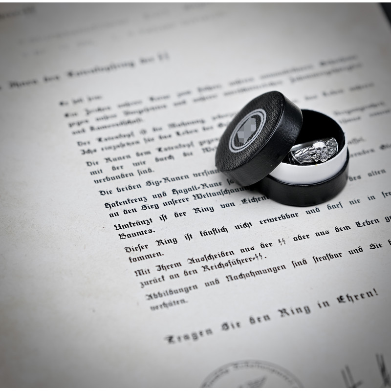 •Argento 925• SS-Ehrenring (Totenkopfring) di Kurt "Panzer" Meyer