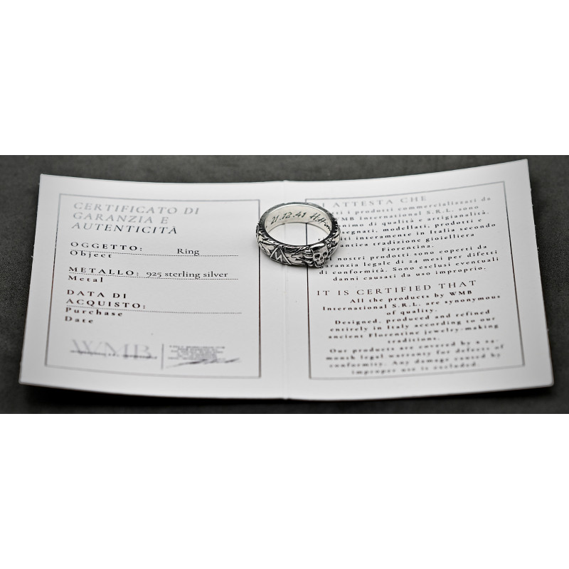 •925 Silber• SS-Ehrenring (Totenkopfring) von Kurt „Panzer“ Meyer