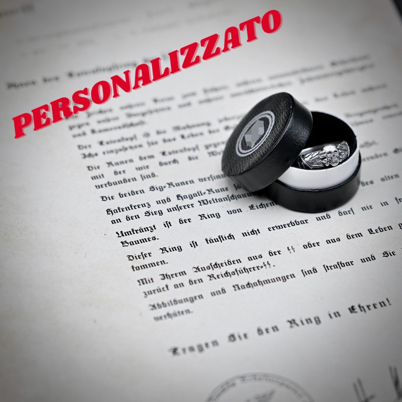 - Argento 925• SS-Ehrenring (Totenkopfring) - PERSONALIZZATO