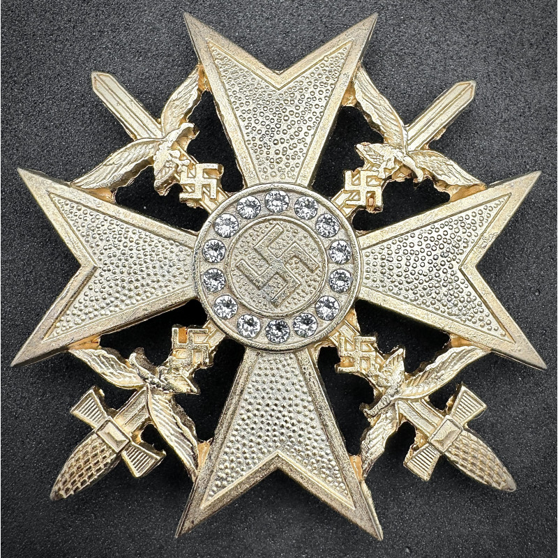 Spanienkreuz in Gold mit Schwertern und Brillanten
