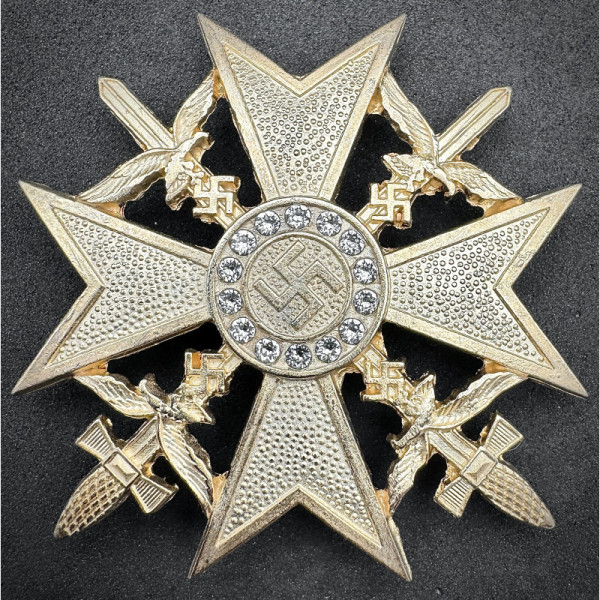 Spanienkreuz in Gold mit Schwertern und Brillanten
