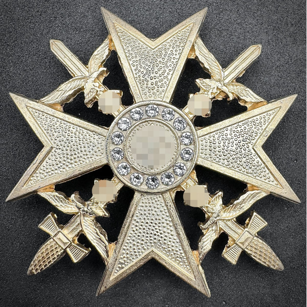 Spanienkreuz in Gold mit Schwertern und Brillanten 2