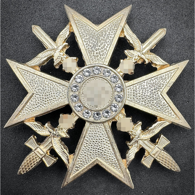 Croce Spagnola in Oro con Spade e Diamanti