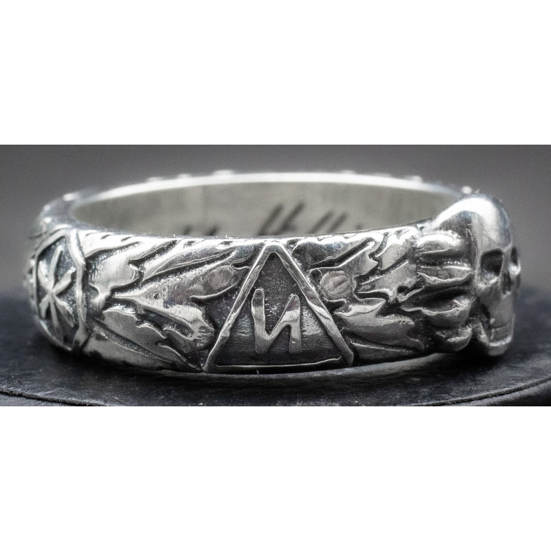 •Argento 925• SS-Ehrenring (Totenkopfring) di Kurt "Panzer" Meyer