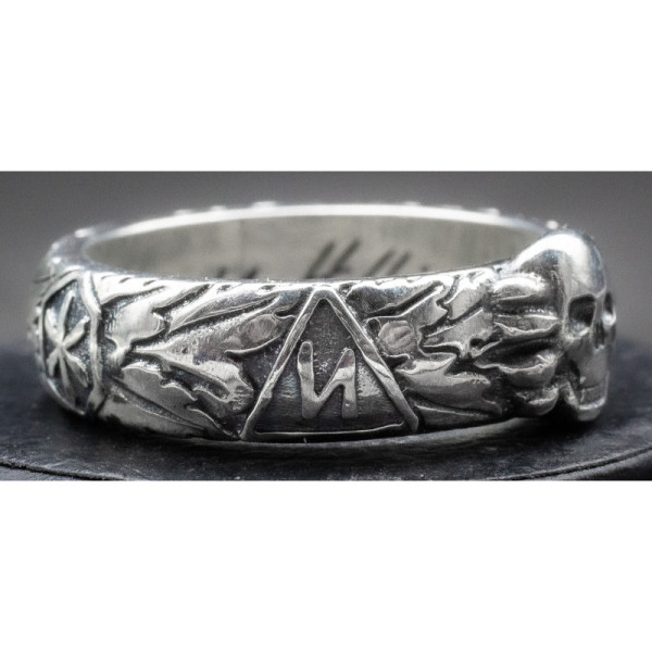 •Argento 925• SS-Ehrenring (Totenkopfring) di Kurt "Panzer" Meyer