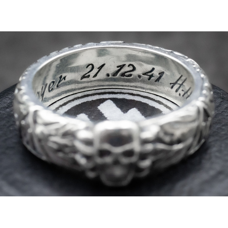 •925 Silver• SS Honour Ring (Totenkopfring) of Kurt "Panzer" Meyer