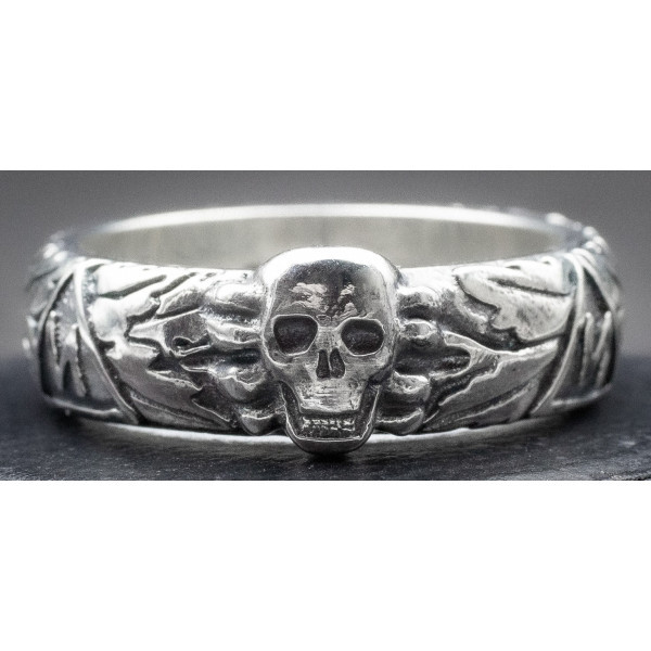 •Argento 925• SS-Ehrenring (Totenkopfring) di Kurt "Panzer" Meyer
