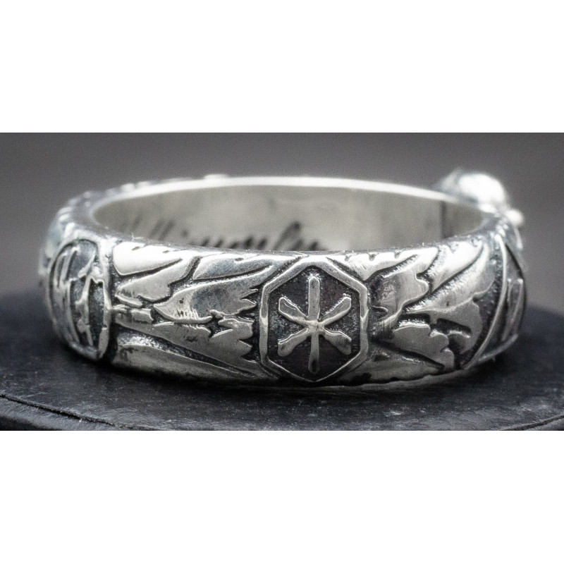 •Argento 925• SS-Ehrenring (Totenkopfring) di Kurt "Panzer" Meyer