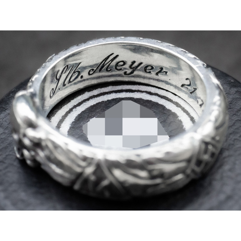 •Argento 925• SS-Ehrenring (Totenkopfring) di Kurt "Panzer" Meyer