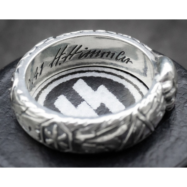 •Argento 925• SS-Ehrenring (Totenkopfring) di Kurt "Panzer" Meyer