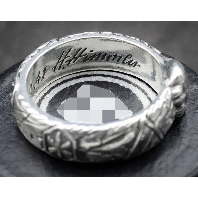 •925 Silber• SS-Ehrenring (Totenkopfring) von Kurt „Panzer“ Meyer