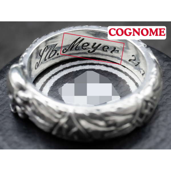 - Argento 925• SS-Ehrenring (Totenkopfring) - PERSONALIZZATO