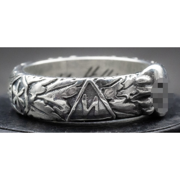 - Argento 925• SS-Ehrenring (Totenkopfring) - PERSONALIZZATO