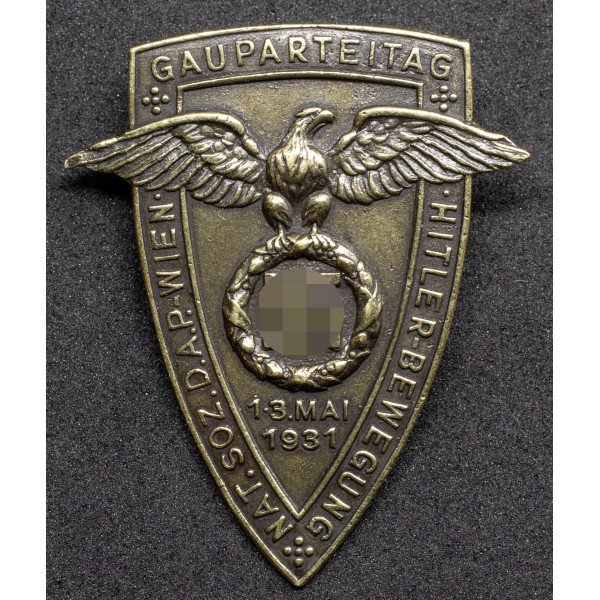 Gauparteitag Hitlerbewegung Nat. Soz. D.A.P. Wien 1931 (aus Messing) 2
