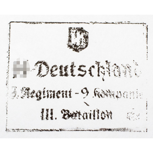 Stamp - SS-Deutschland 3. Regiment - 9. Kompanie - III. Bataillon