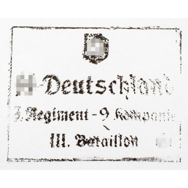 Stamp - SS-Deutschland 3. Regiment - 9. Kompanie - III. Bataillon
