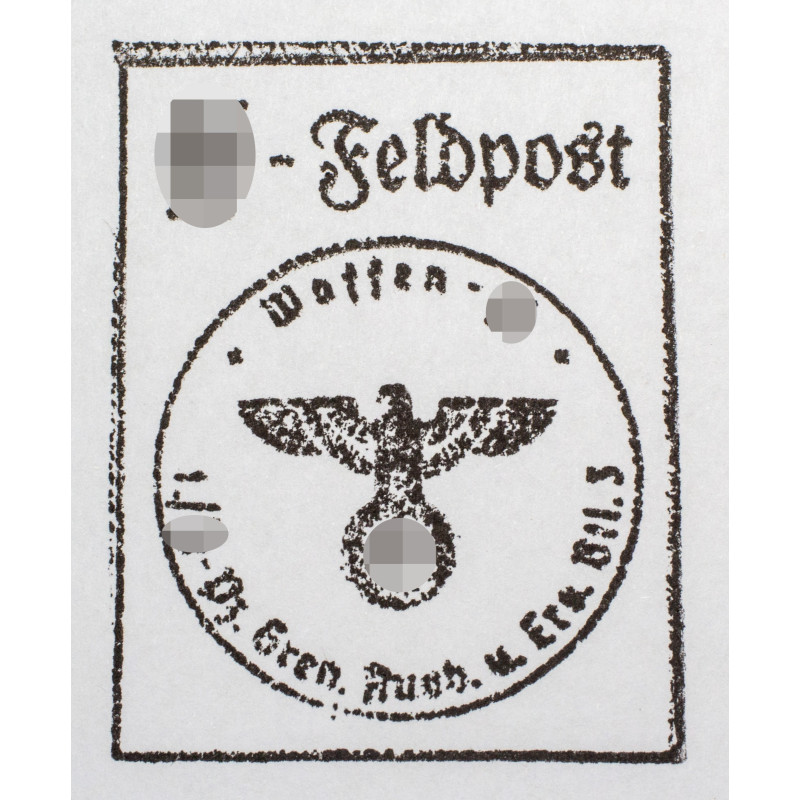 Stempel - SS-Feldpost - I./SS-Pz. Gren. Ausb. u. Ers. Btl. 3