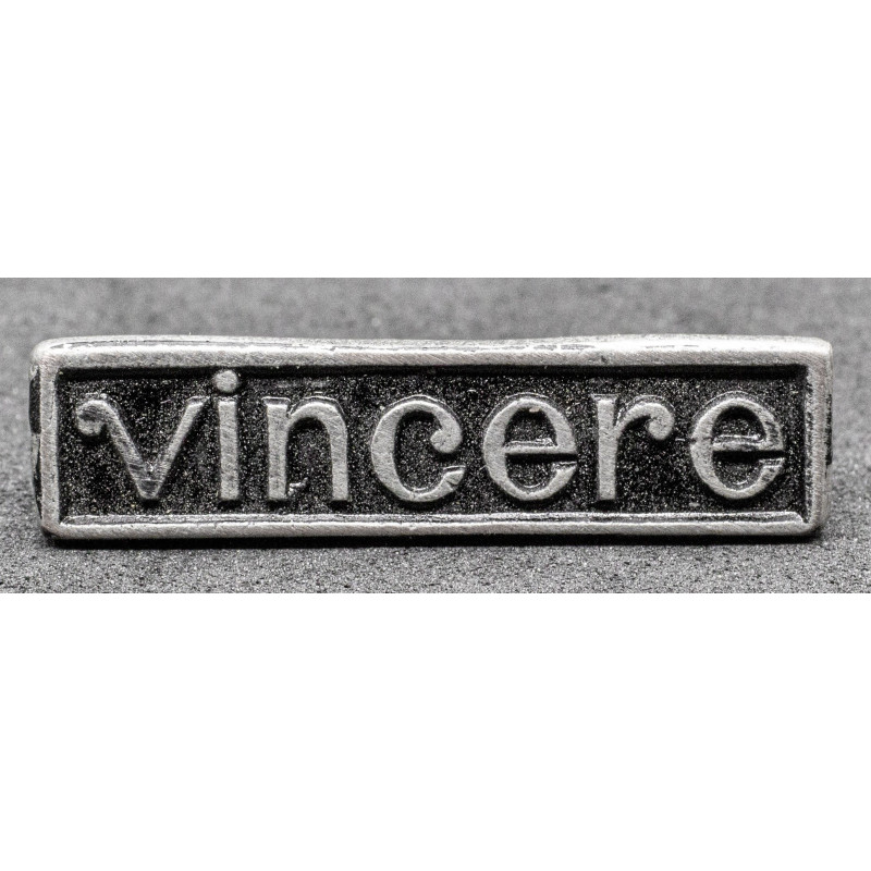 Spilla propagandistica "Vincere" del Ventennio (Variante Nera)