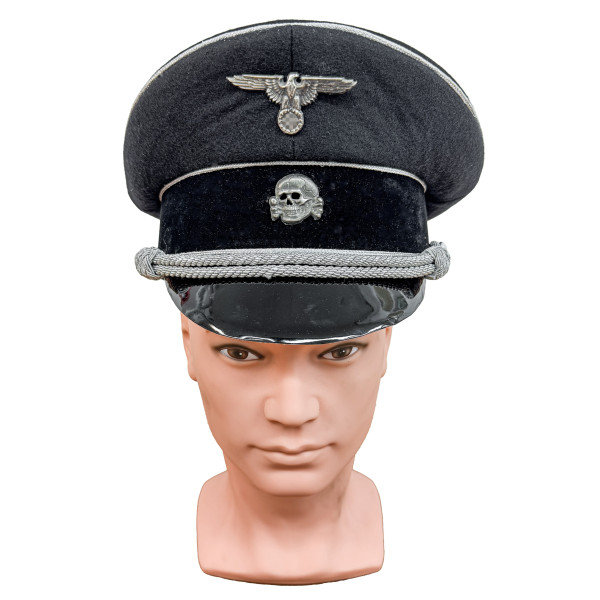 Waffen SS Generals Visor Cap (Black with Silver Piping) 2