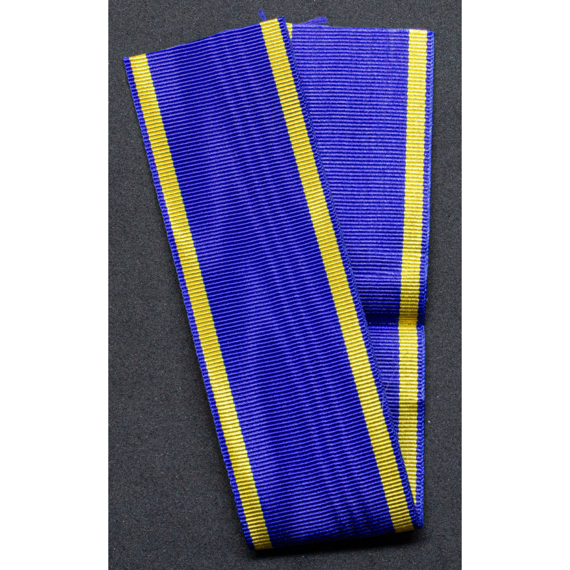 Ribbon - Blue with Yellow Stripes